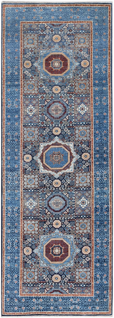 Handmade Traditional Mamluk Hallway Runner | 296 x 110 cm | 9'9" x 3'8" - Najaf Rugs & Textile