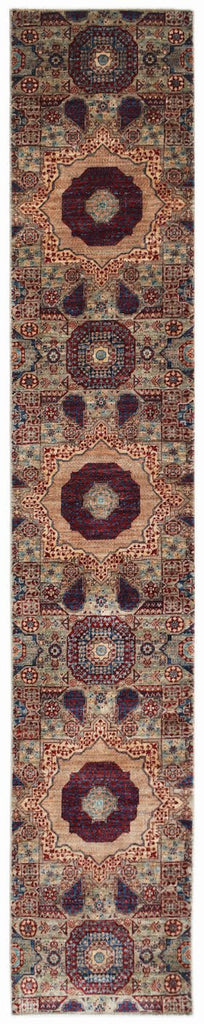 Handmade Traditional Mamluk Hallway Runner | 420 x 75 cm | 13'10" x 2'6" - Najaf Rugs & Textile