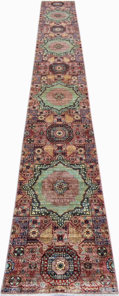 Handmade Traditional Mamluk Hallway Runner | 527 x 72 cm | 17'4" x 2'4" - Najaf Rugs & Textile