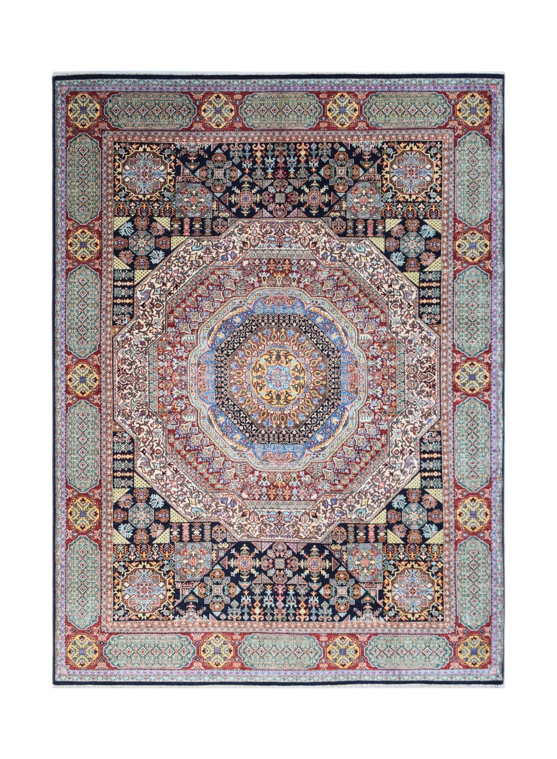 A rectangular Afghan Chobi rug featuring a complex Mamluk medallion design in rich, earthy tones.