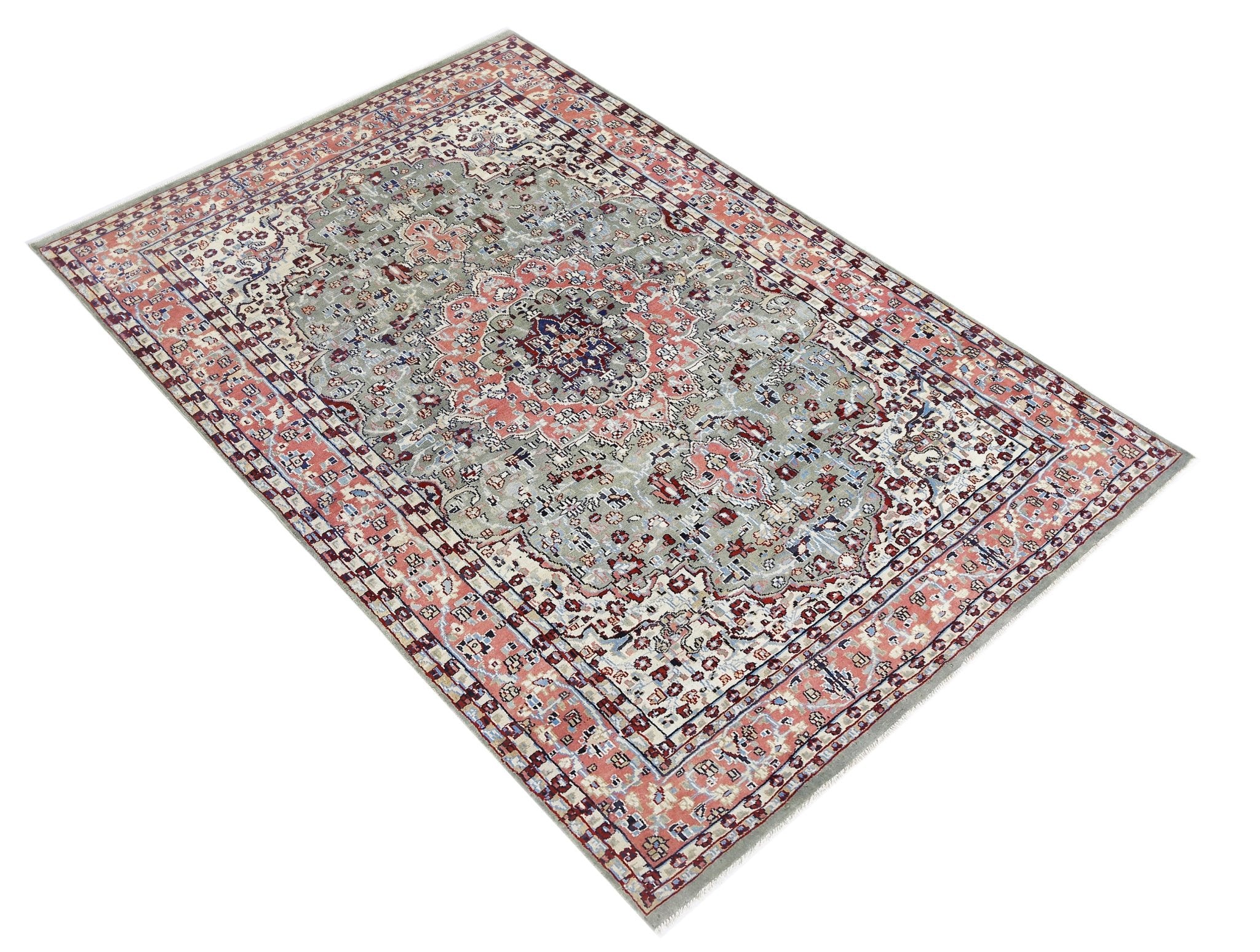Handmade Traditional Pakistani Rug | 194 x 125 cm | 6'4" x 4'1" - Najaf Rugs & Textile