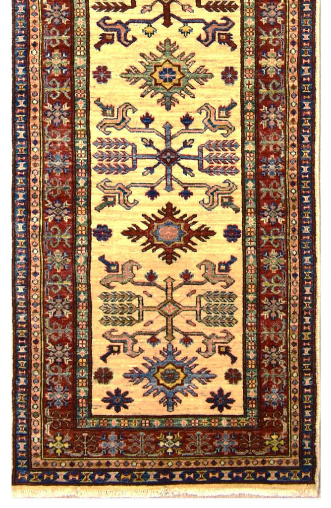 Handmade Traditional Super Kazakh Hallway Runner | 290 x 80 cm | 9'5" x 2'6" - Najaf Rugs & Textile