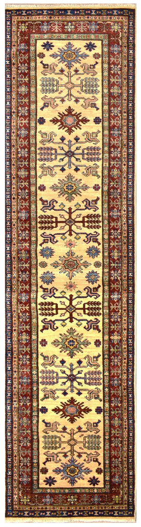 Handmade Traditional Super Kazakh Hallway Runner | 290 x 80 cm | 9'5" x 2'6" - Najaf Rugs & Textile