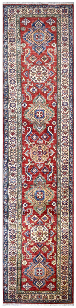 Handmade Traditional Super Kazakh Hallway Runner | 292 x 78 cm | 9'5 x 2'5" - Najaf Rugs & Textile
