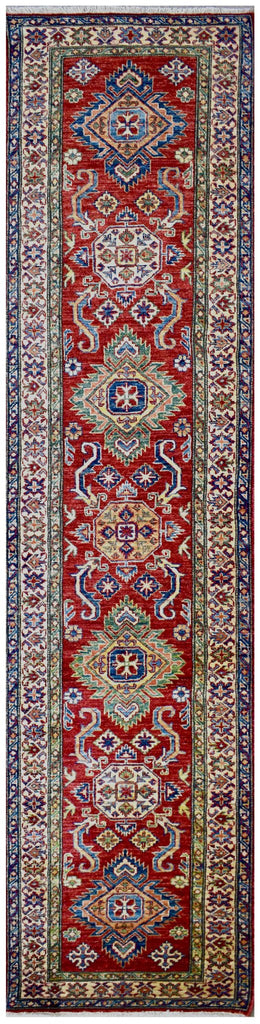 Handmade Traditional Super Kazakh Hallway Runner | 295 x 80 cm | 9'6" x 2'6" - Najaf Rugs & Textile