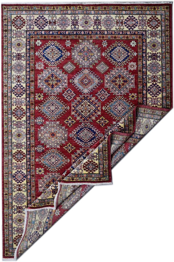 Handmade Traditional Super Kazakh Rug | 238 x 182 cm | 7'8" x 5'9" - Najaf Rugs & Textile