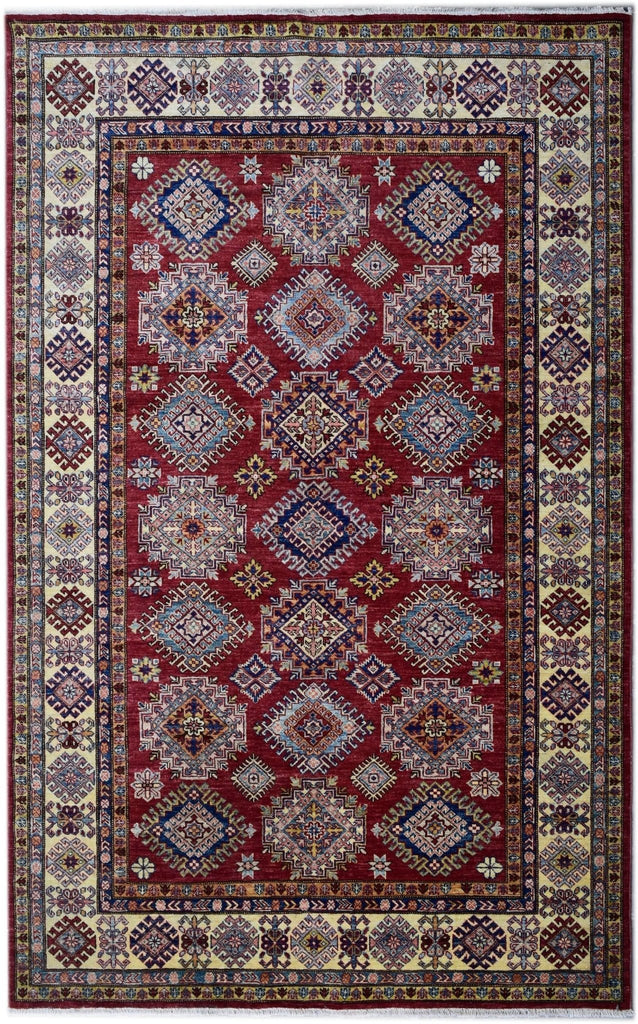 Handmade Traditional Super Kazakh Rug | 238 x 182 cm | 7'8" x 5'9" - Najaf Rugs & Textile