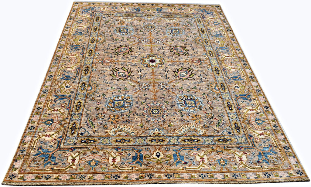 Handmade Transitional Afghan Chobi Rug | 235 x 170 cm | 7'9" x 5'7" - Najaf Rugs & Textile