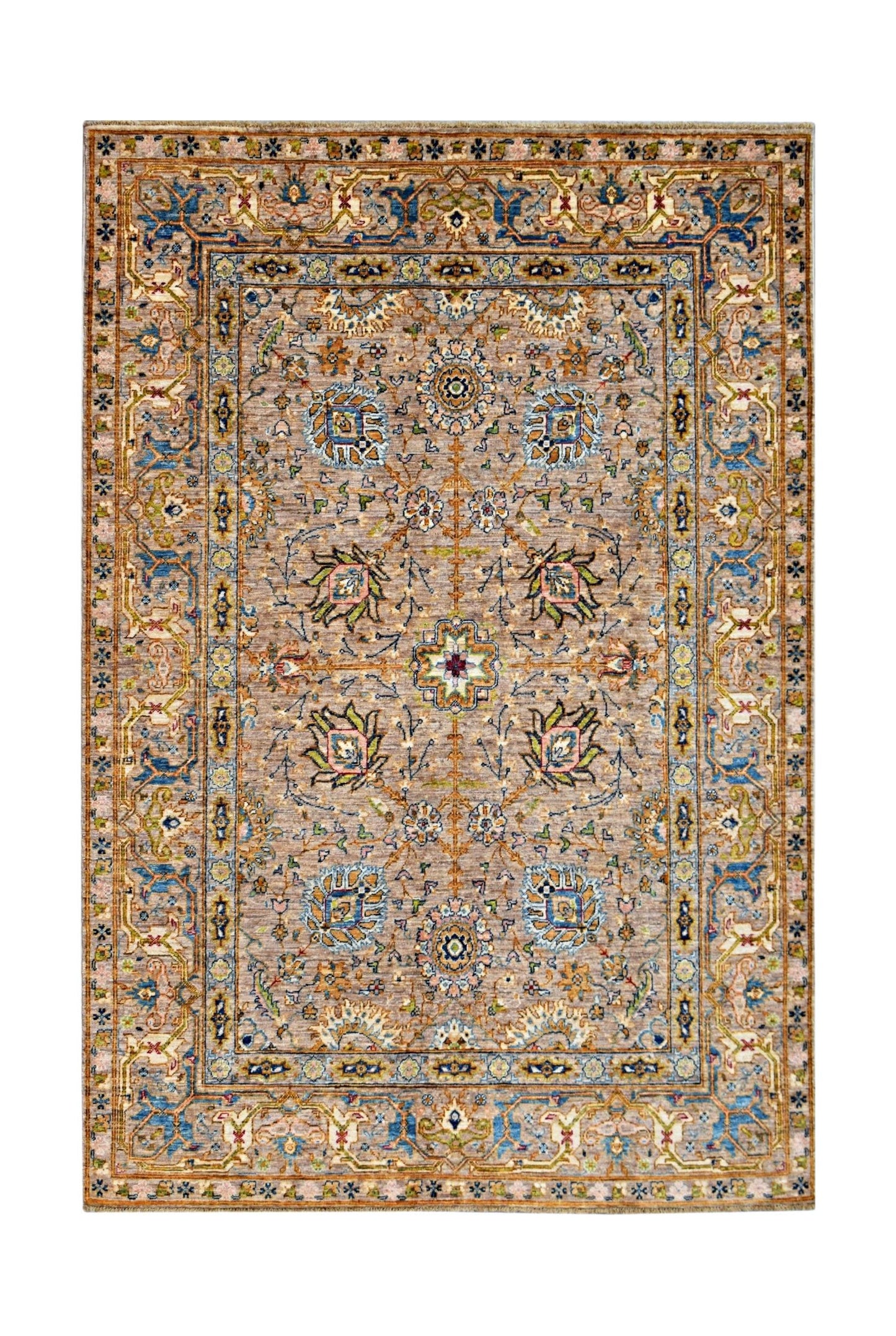 Handmade Transitional Afghan Chobi Rug | 235 x 170 cm | 7'9" x 5'7" - Najaf Rugs & Textile