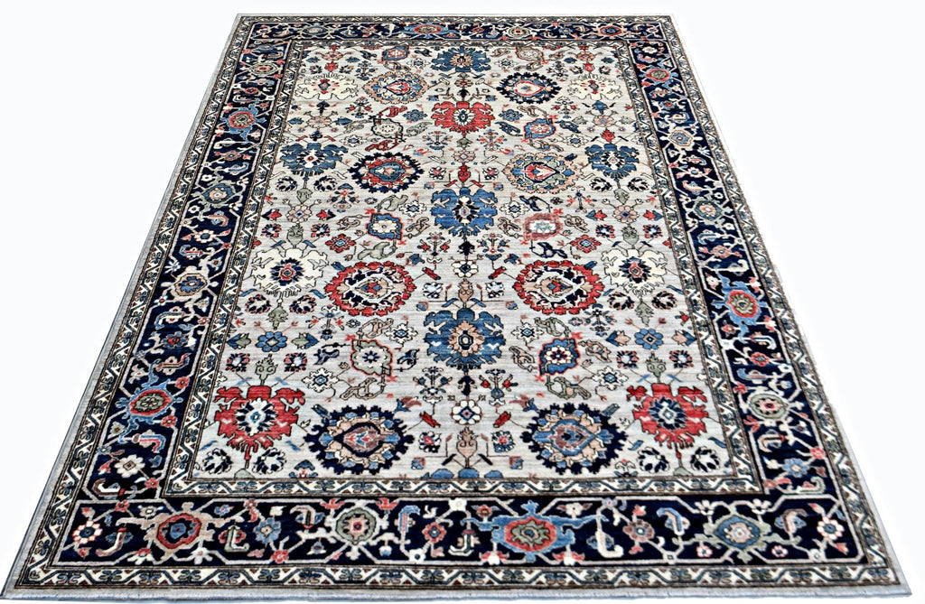 Handmade Transitional Afghan Chobi Rug | 300 x 187 cm | 9'10" x 6'2" - Najaf Rugs & Textile