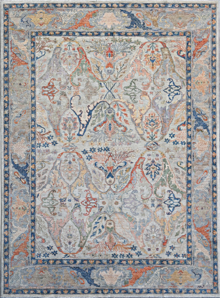 Handmade Transitional Afghan Chobi Rug | 301 x 248 cm | 9'10" x 8'1" - Najaf Rugs & Textile