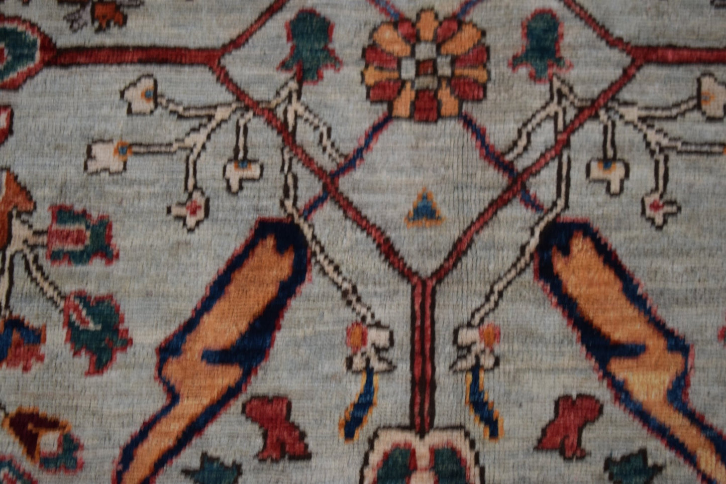 Handmade Transitional Afghan Chobi Rug | 302 x 245 cm | 9'11" x 8'1" - Najaf Rugs & Textile