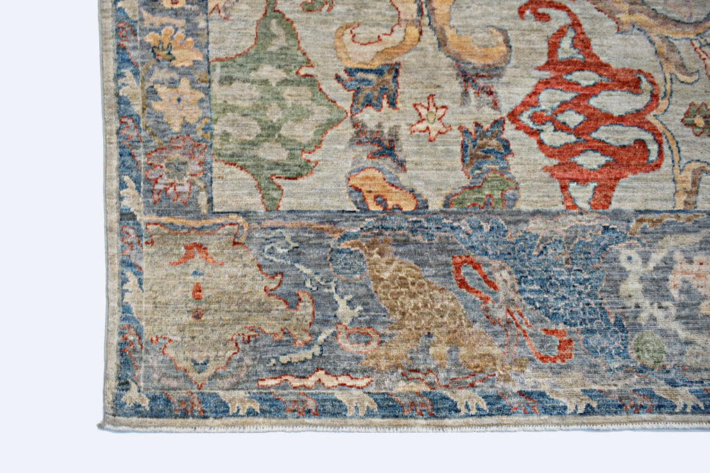 Handmade Transitional Afghan Chobi Rug | 303 x 244 cm | 9'11" x 8' - Najaf Rugs & Textile