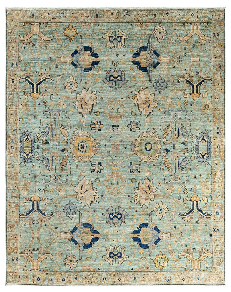 Handmade Transitional Afghan Chobi Rug | 357 x 280 cm | 11'7" x 9'1" - Najaf Rugs & Textile