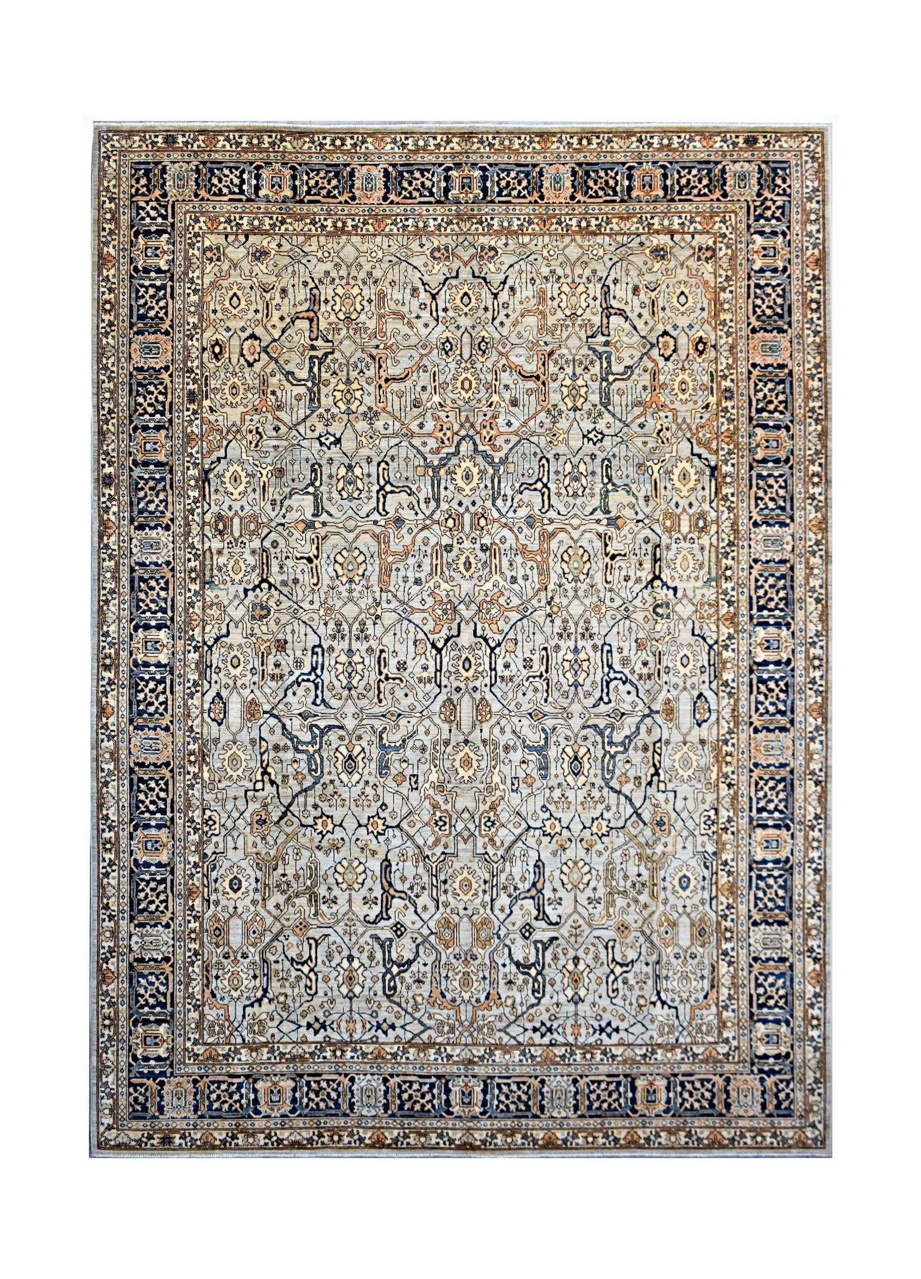 Handmade Transitional Afghan Chobi Rug | 362 x 281 cm | 11'10" x 9'8" - Najaf Rugs & Textile