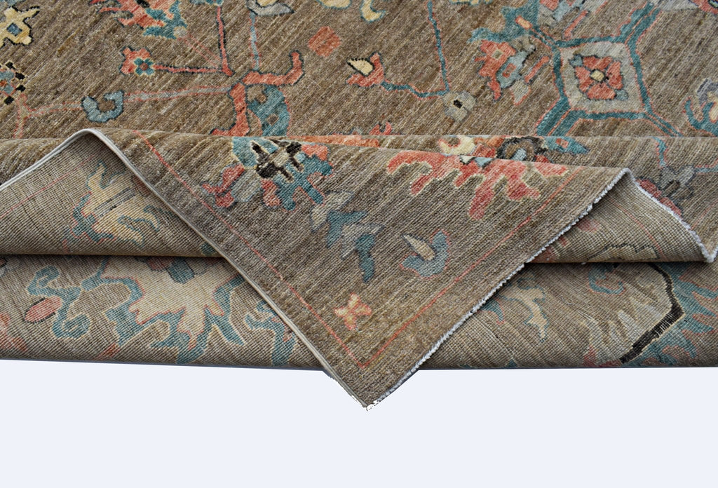 Handmade Transitional Afghan Chobi Rug | 363 x 277 cm | 11'11" x 9'2" - Najaf Rugs & Textile