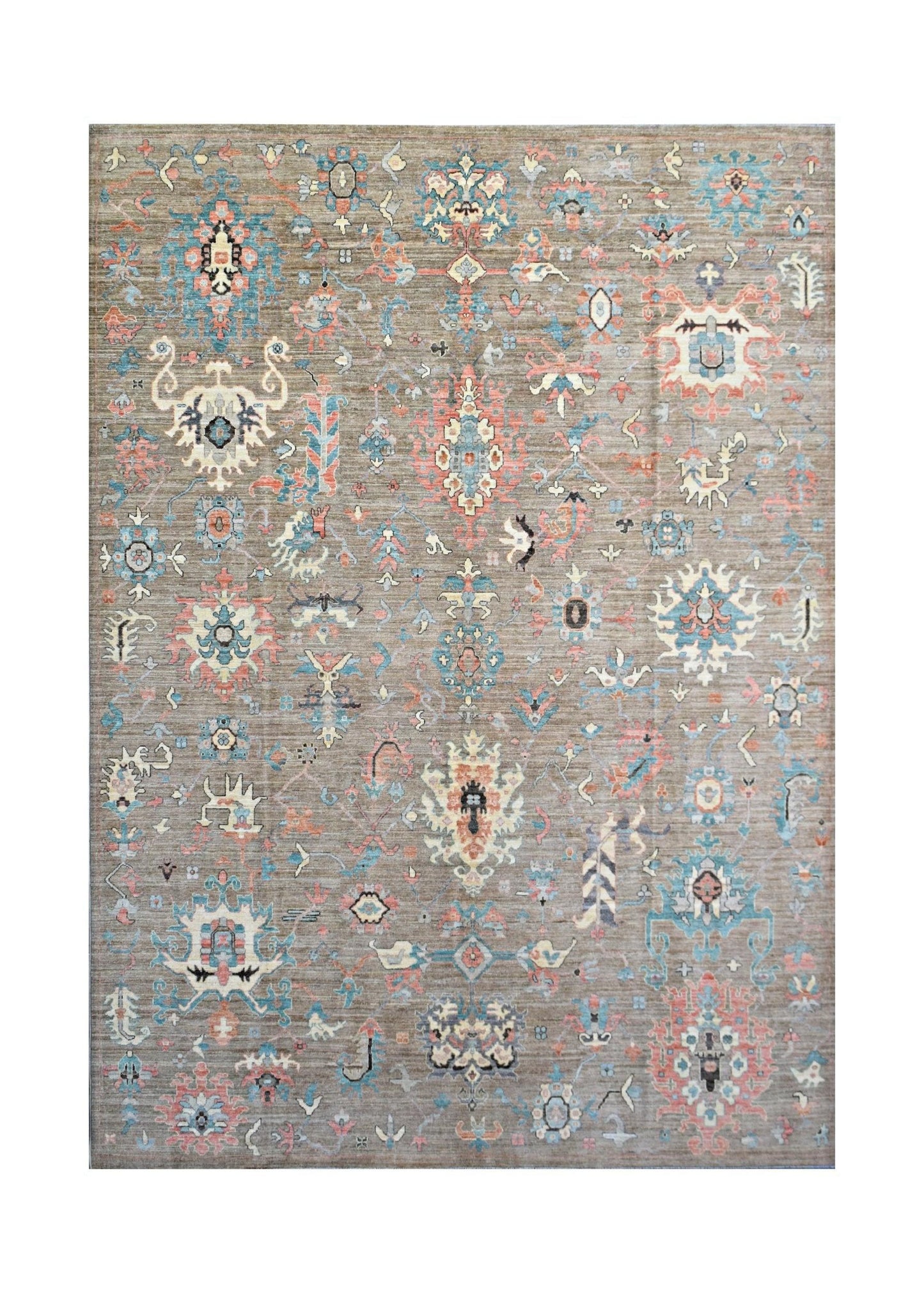 Handmade Transitional Afghan Chobi Rug | 363 x 277 cm | 11'11" x 9'2" - Najaf Rugs & Textile