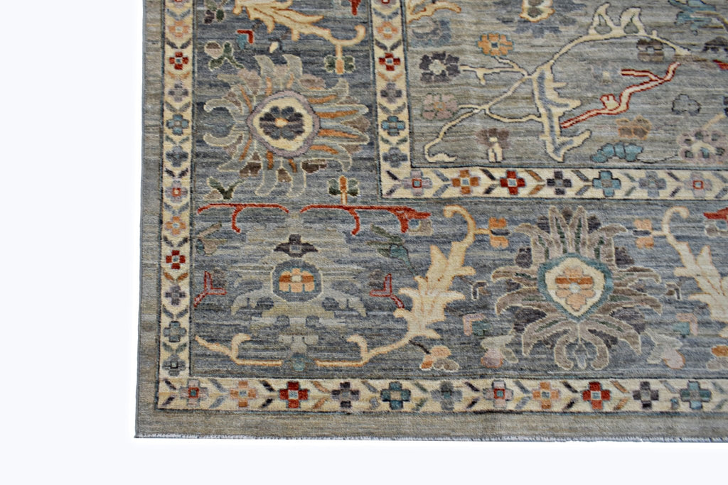 Handmade Transitional Afghan Chobi Rug | 372 x 276 cm | 12'31" x 9'1" - Najaf Rugs & Textile