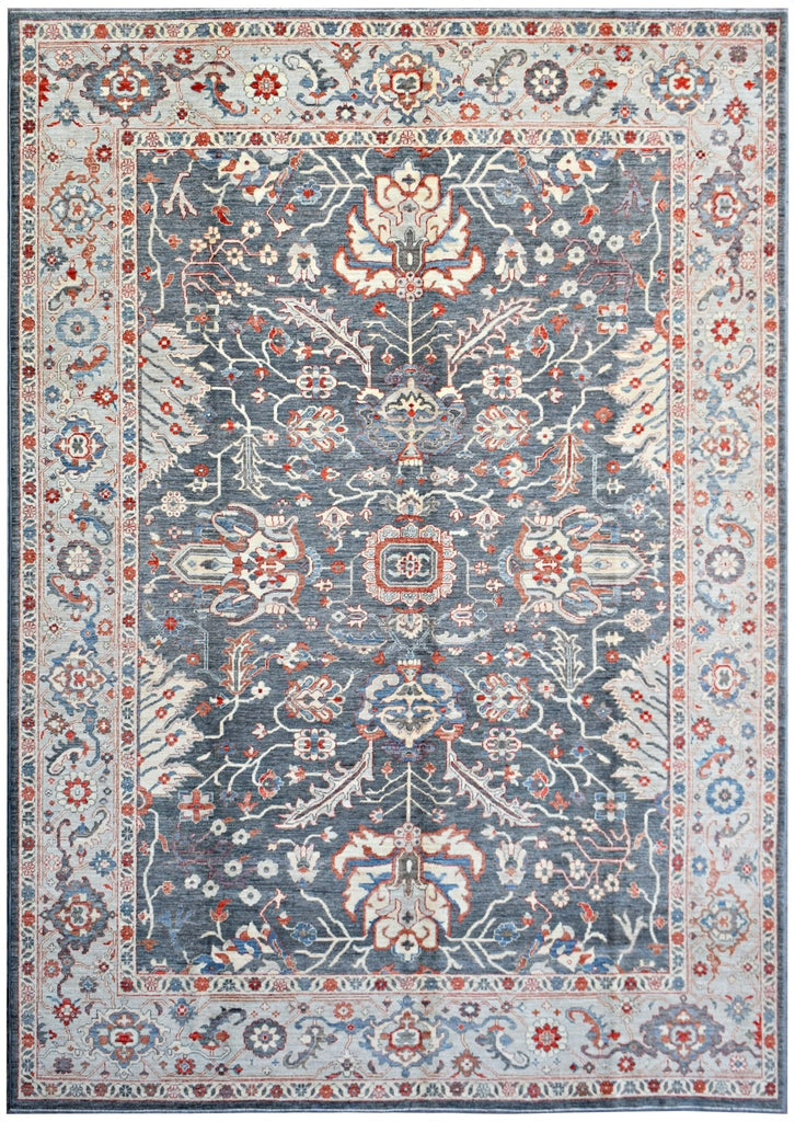 Handmade Transitional Afghan Chobi Rug | 373 x 273 cm | 12'3" x 8'11" - Najaf Rugs & Textile