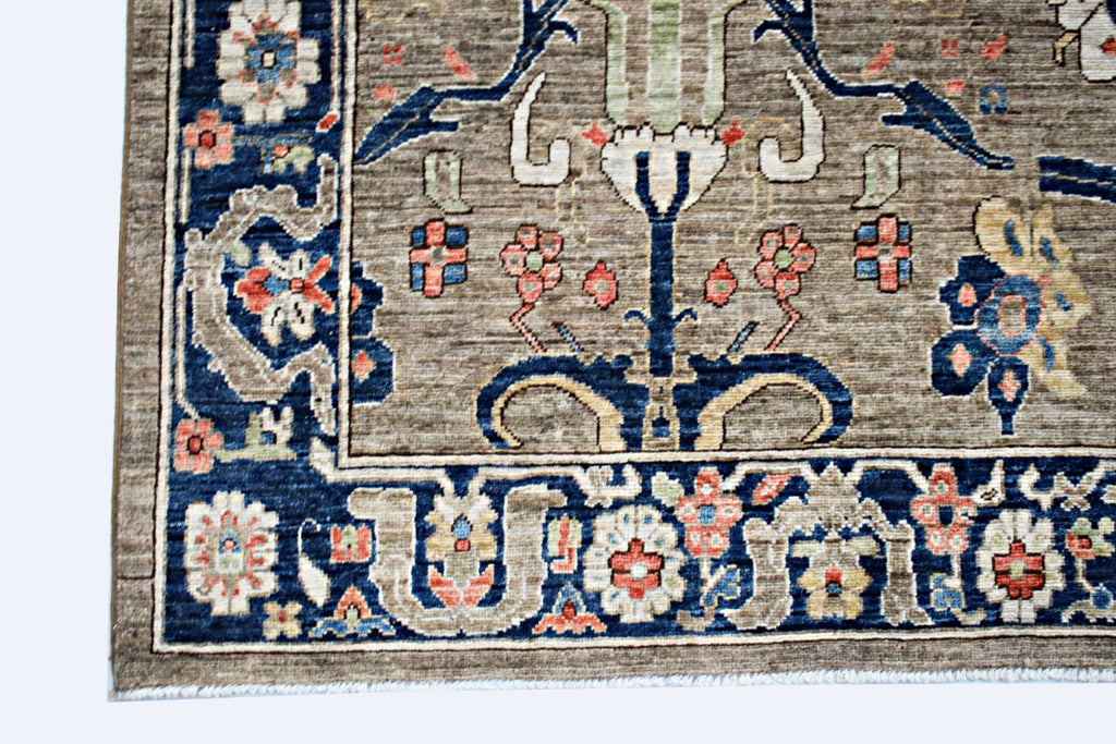 Handmade Transitional Afghan Chobi Rug | 418 x 302 cm | 13'9" x 9'11" - Najaf Rugs & Textile