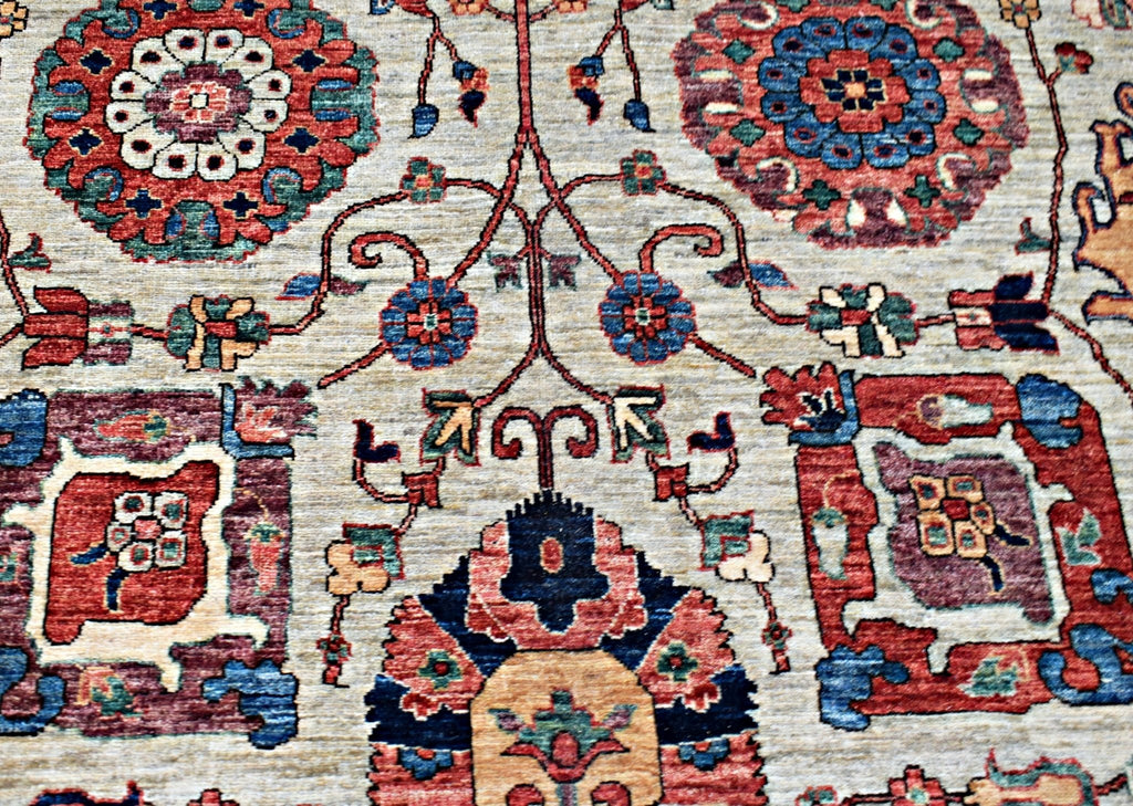 Handmade Transitional Afghan Chobi Rug | 421 x 305 cm | 13'10" x 10' - Najaf Rugs & Textile