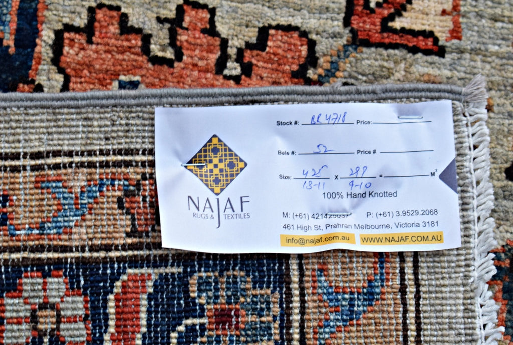 Handmade Transitional Afghan Chobi Rug | 425 x 299 cm | 13'11" x 9'10" - Najaf Rugs & Textile