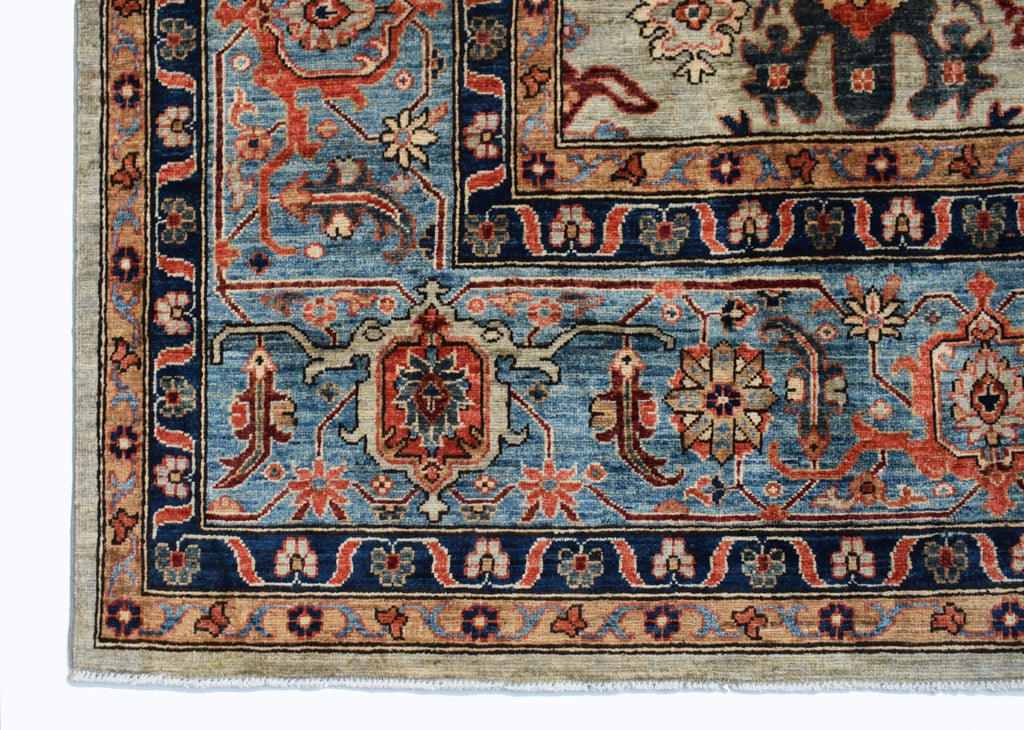 Handmade Transitional Afghan Chobi Rug | 425 x 299 cm | 13'11" x 9'10" - Najaf Rugs & Textile