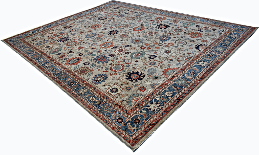 Handmade Transitional Afghan Chobi Rug | 445 x 359 cm | 14'7" x 11'9" - Najaf Rugs & Textile