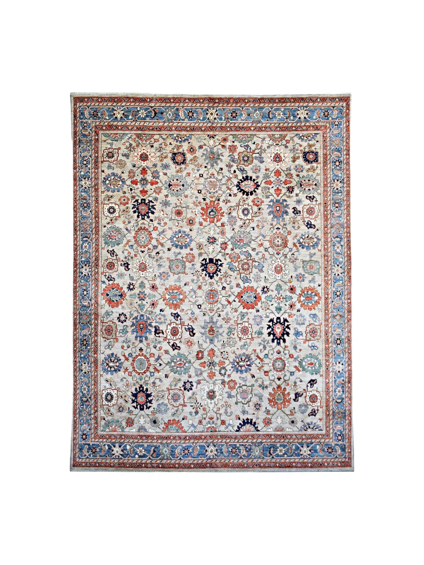 Handmade Transitional Afghan Chobi Rug | 445 x 359 cm | 14'7" x 11'9" - Najaf Rugs & Textile