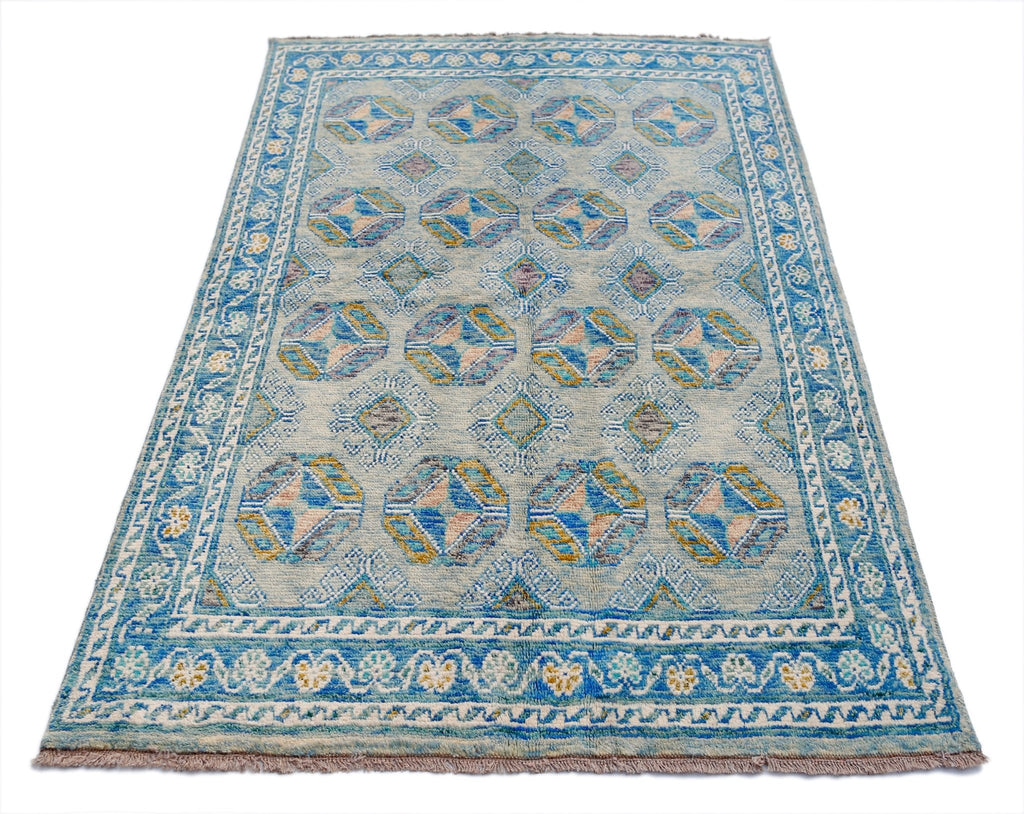 Handmade Transitional Afghan Rug | 184 x 123 cm | 6'1" x 4'1" - Najaf Rugs & Textile