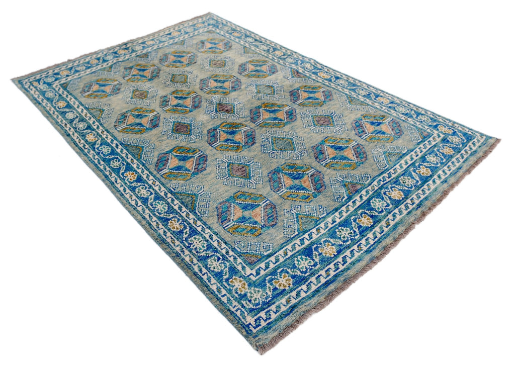 Handmade Transitional Afghan Rug | 184 x 123 cm | 6'1" x 4'1" - Najaf Rugs & Textile
