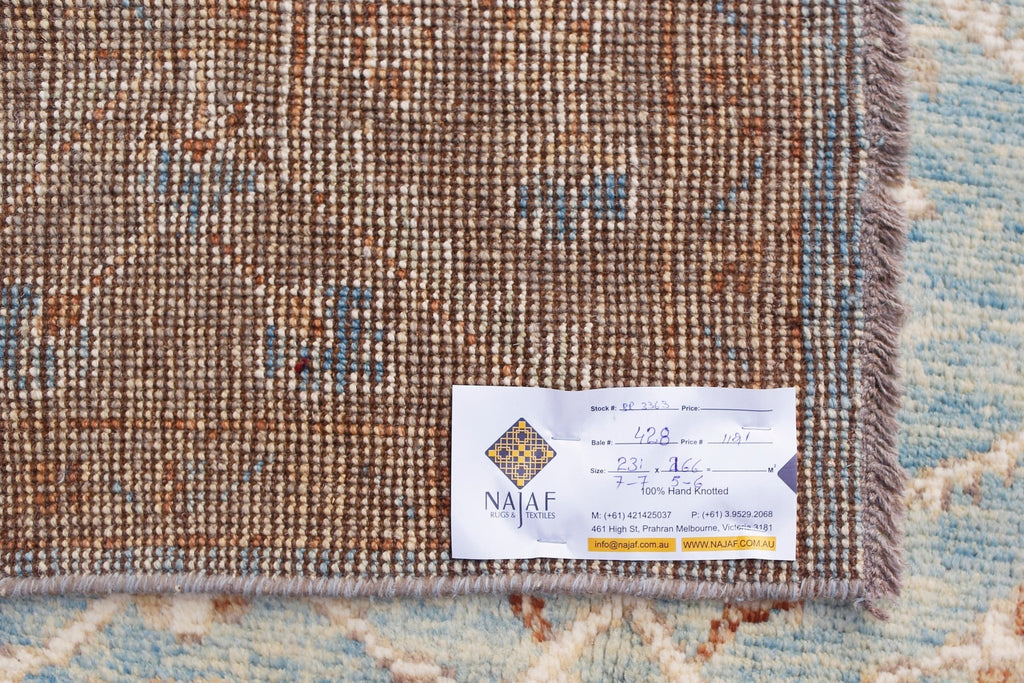 Handmade Transitional Afghan Rug | 231 x 166 cm | 7'7" x 5'6" - Najaf Rugs & Textile