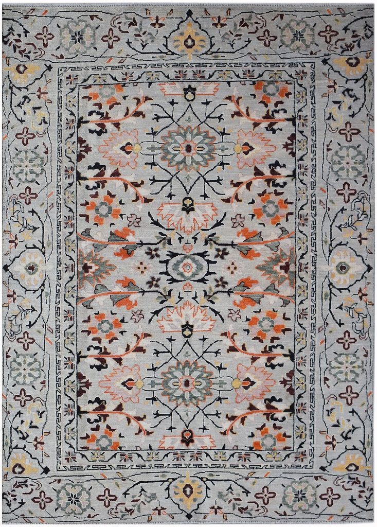 Handmade Transitional Afghan Rug | 287 x 202 cm | 9'5 x 6'8" - Najaf Rugs & Textile