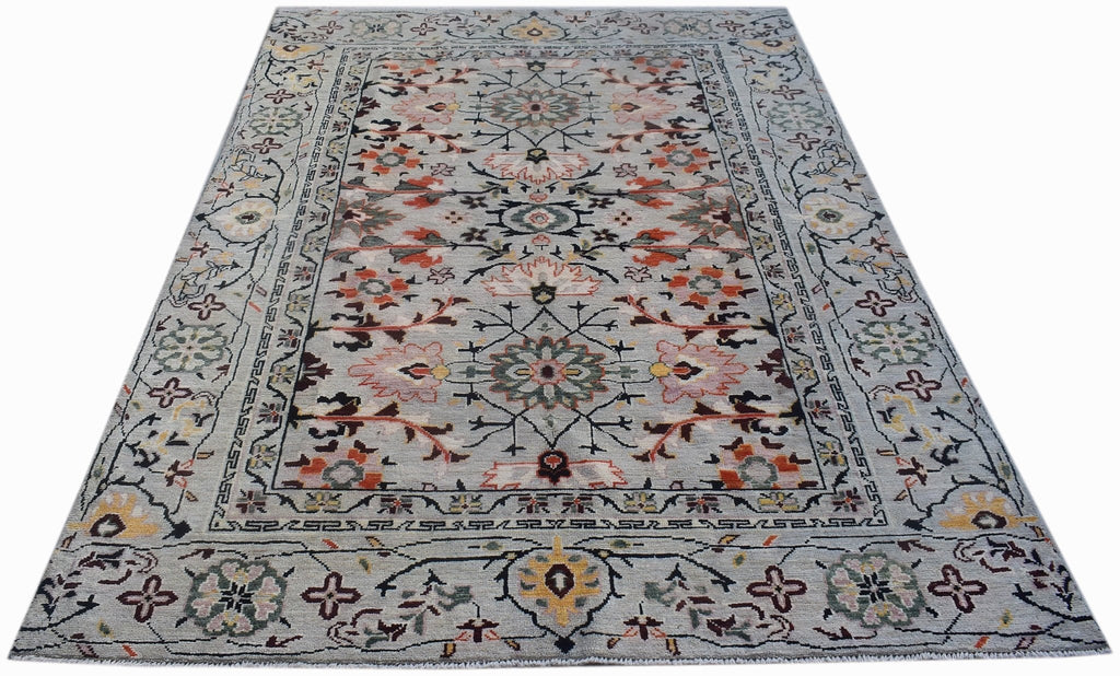 Handmade Transitional Afghan Rug | 287 x 202 cm | 9'5 x 6'8" - Najaf Rugs & Textile