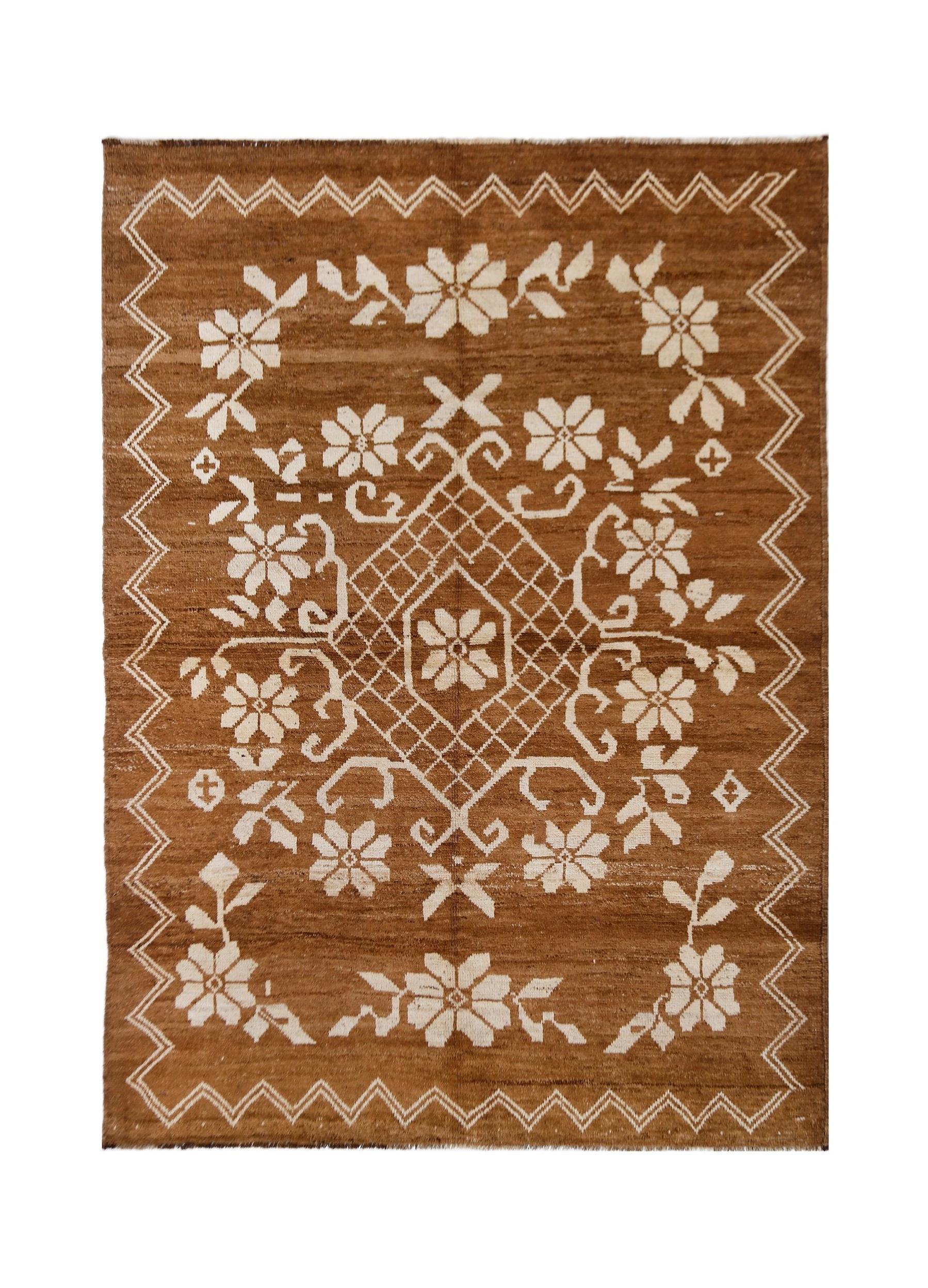 Handmade Transitional Afghan Rug | 290 x 207 cm | 9'6" x 6'10" - Najaf Rugs & Textile