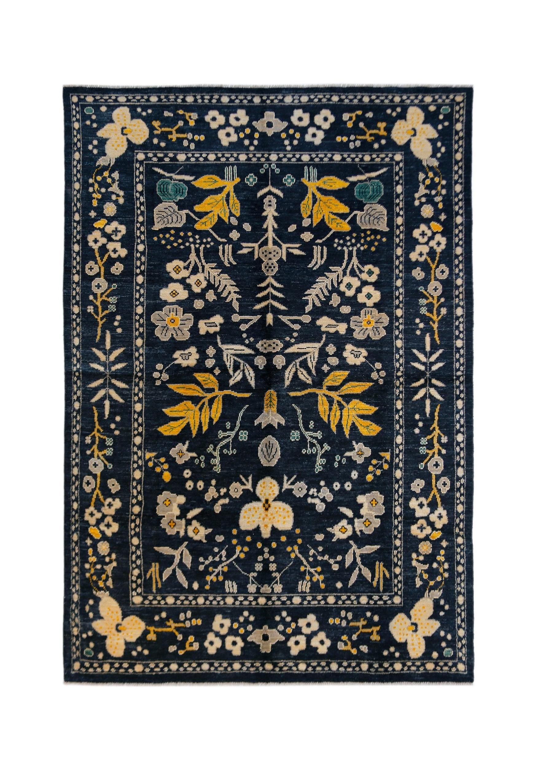 Handmade Transitional Afghan Rug | 303 x 201 cm | 9'11" x 6'7" - Najaf Rugs & Textile