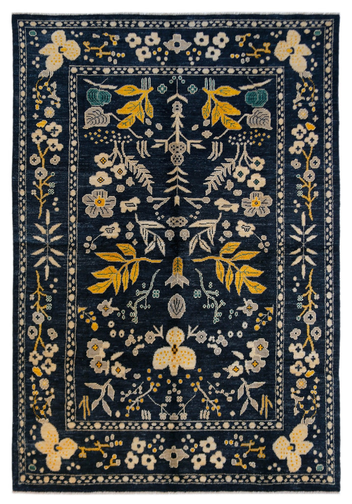 Handmade Transitional Afghan Rug | 303 x 201 cm | 9'11" x 6'7" - Najaf Rugs & Textile