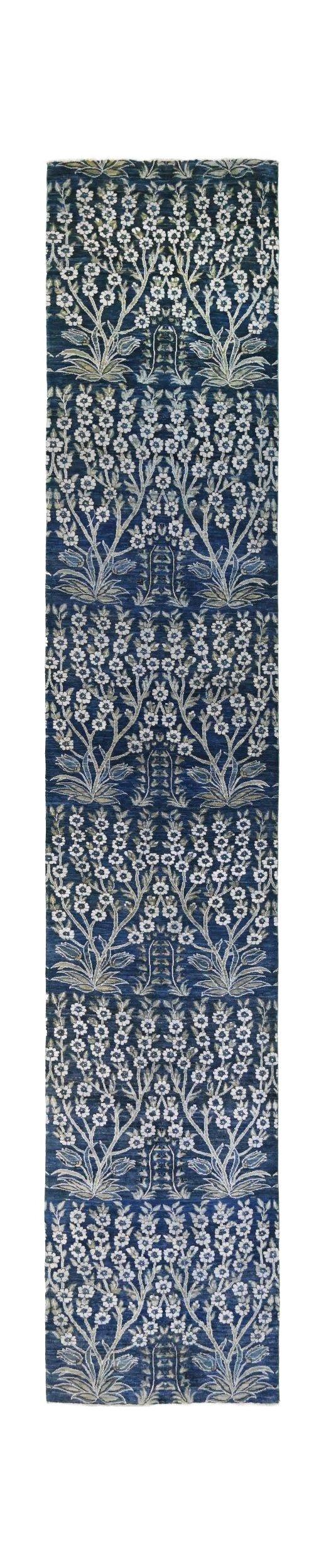 Handmade Transitional Chobi Hallway Runner | 421 x 79 cm | 13'8" x 2'5" - Najaf Rugs & Textile