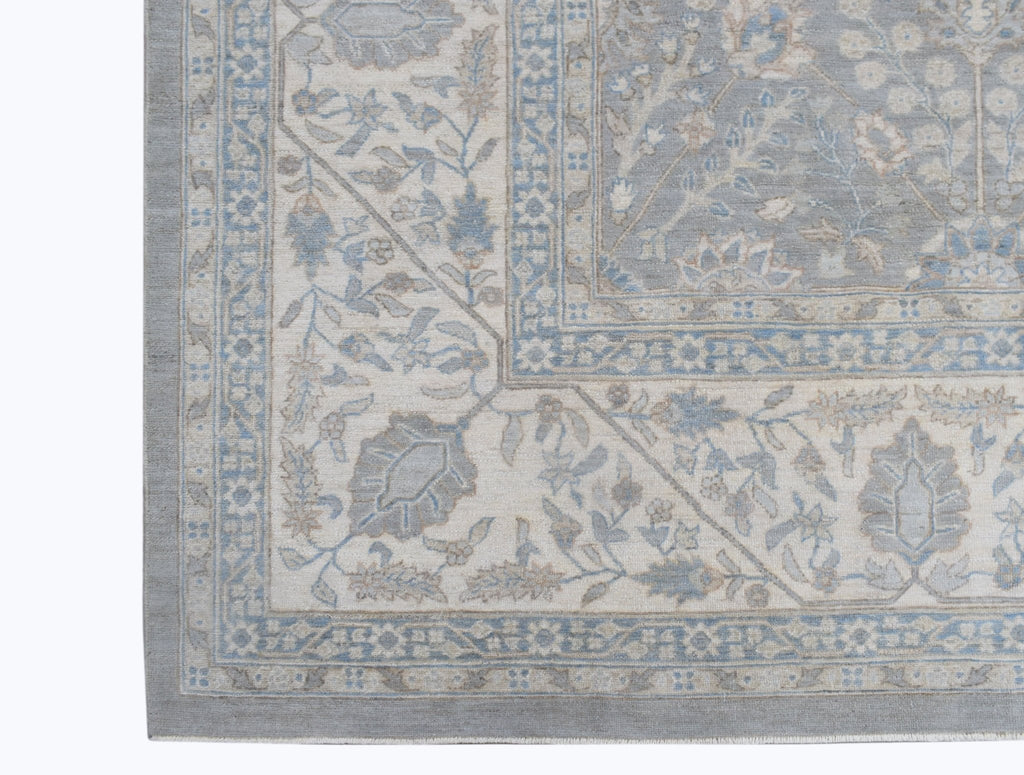 Handmade Transitional Chobi Rug | 373 x 273 cm | 12'3" x 9' - Najaf Rugs & Textile