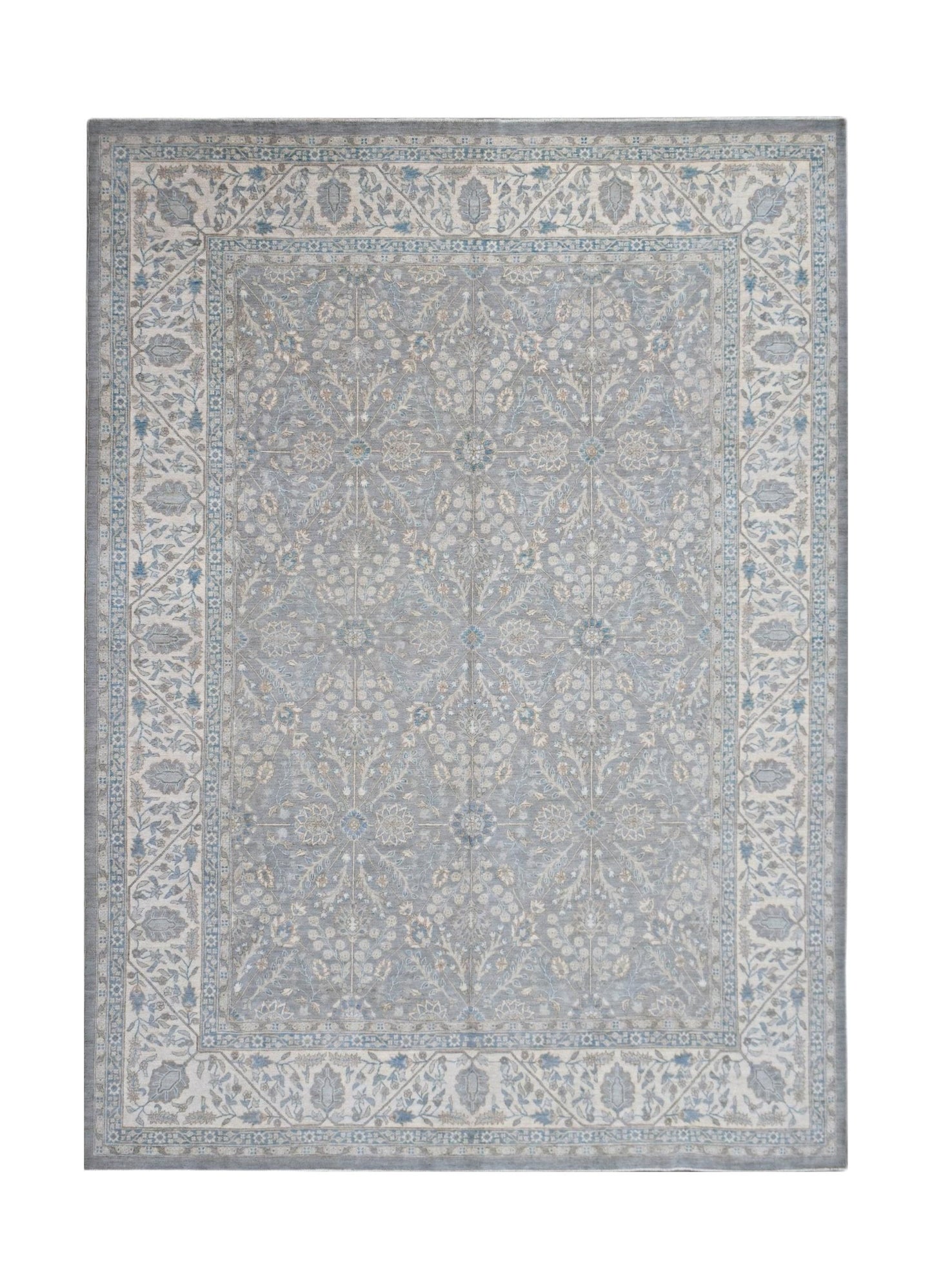 Handmade Transitional Chobi Rug | 373 x 273 cm | 12'3" x 9' - Najaf Rugs & Textile