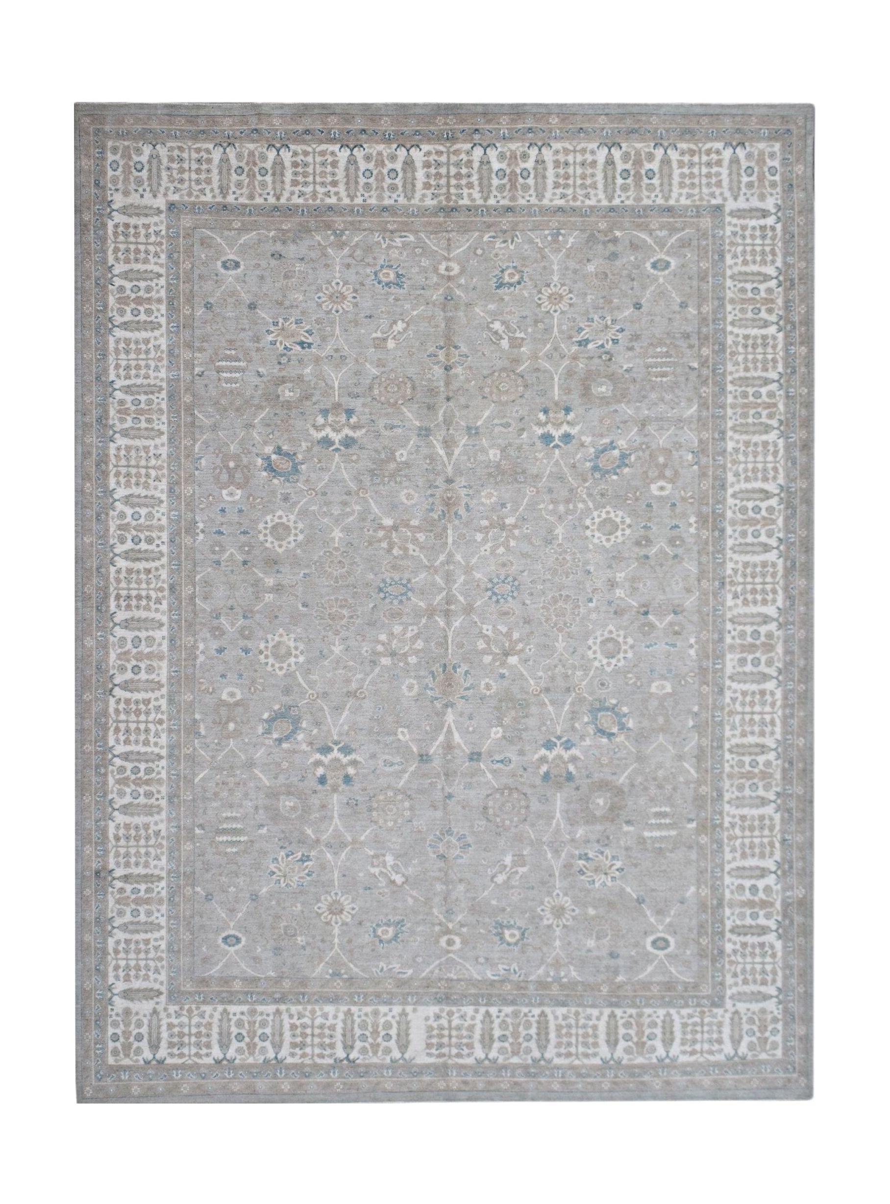 Handmade Transitional Chobi Rug | 408 x 298 cm | 13'5" x 9'9" - Najaf Rugs & Textile