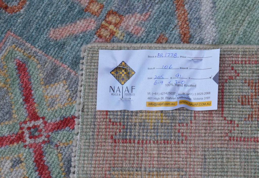 Handmade Transitional Oushak Hallway Runner | 205 x 91 cm | 6'9" x 3' - Najaf Rugs & Textile