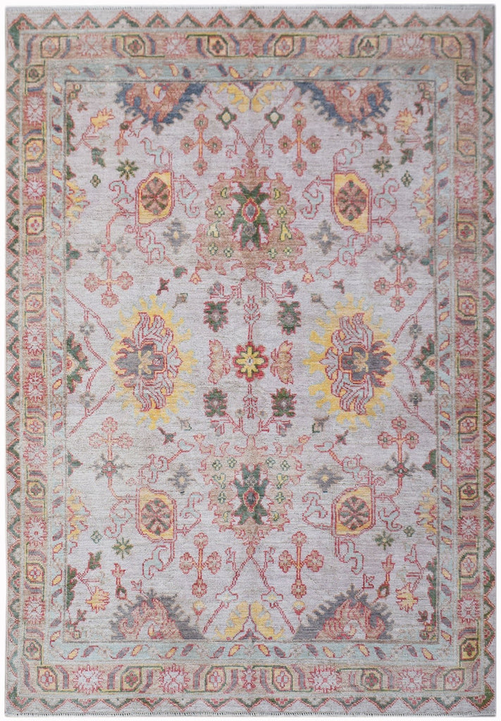 Handmade Transitional Oushak Rug | 242 x 171 cm | 7'11" x 5'8" - Najaf Rugs & Textile