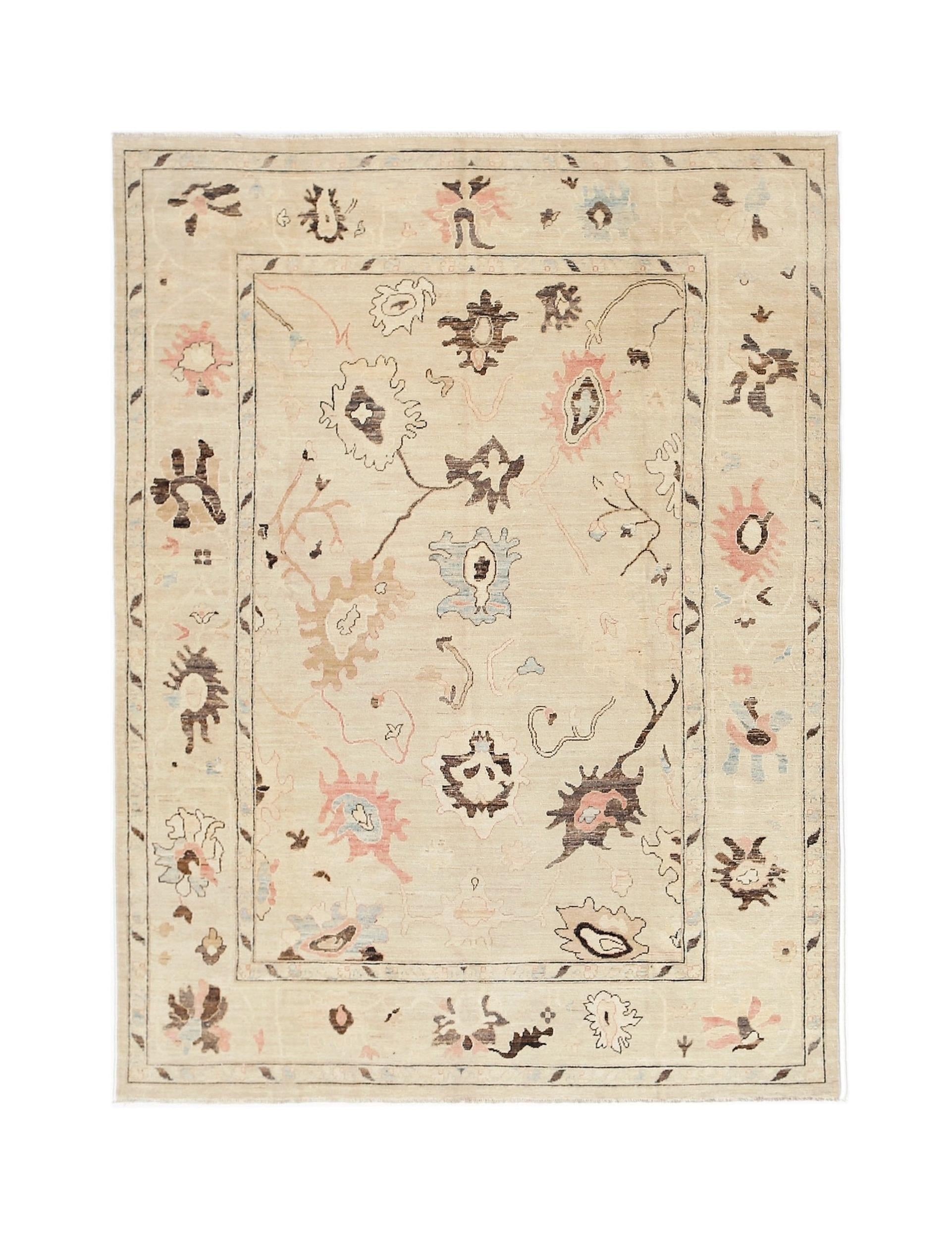 Handmade Transitional Oushak Rug | 357 x 270 cm | 11'9" x 8'11" - Najaf Rugs & Textile