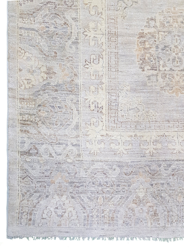 Handmade Transitional Oushak Rug | 370 x 269 cm | 12'1" x 8'8" - Najaf Rugs & Textile