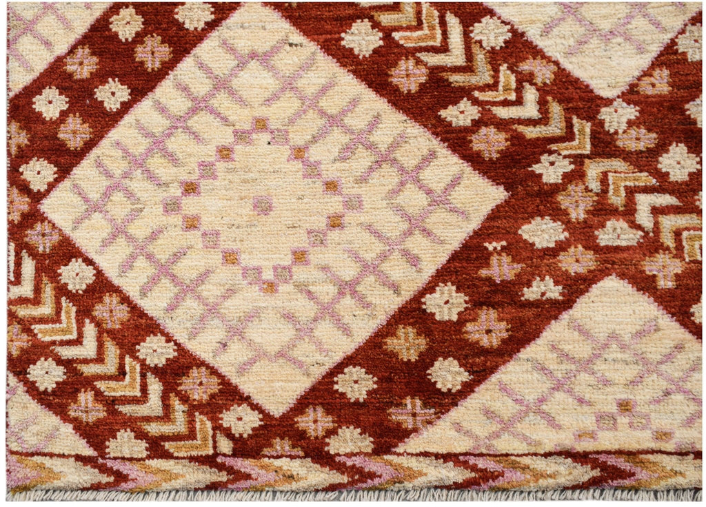 Handmade Transitional Tribal Afghan Rug | 281 x 201 cm | 9'3" x 6'7" - Najaf Rugs & Textile