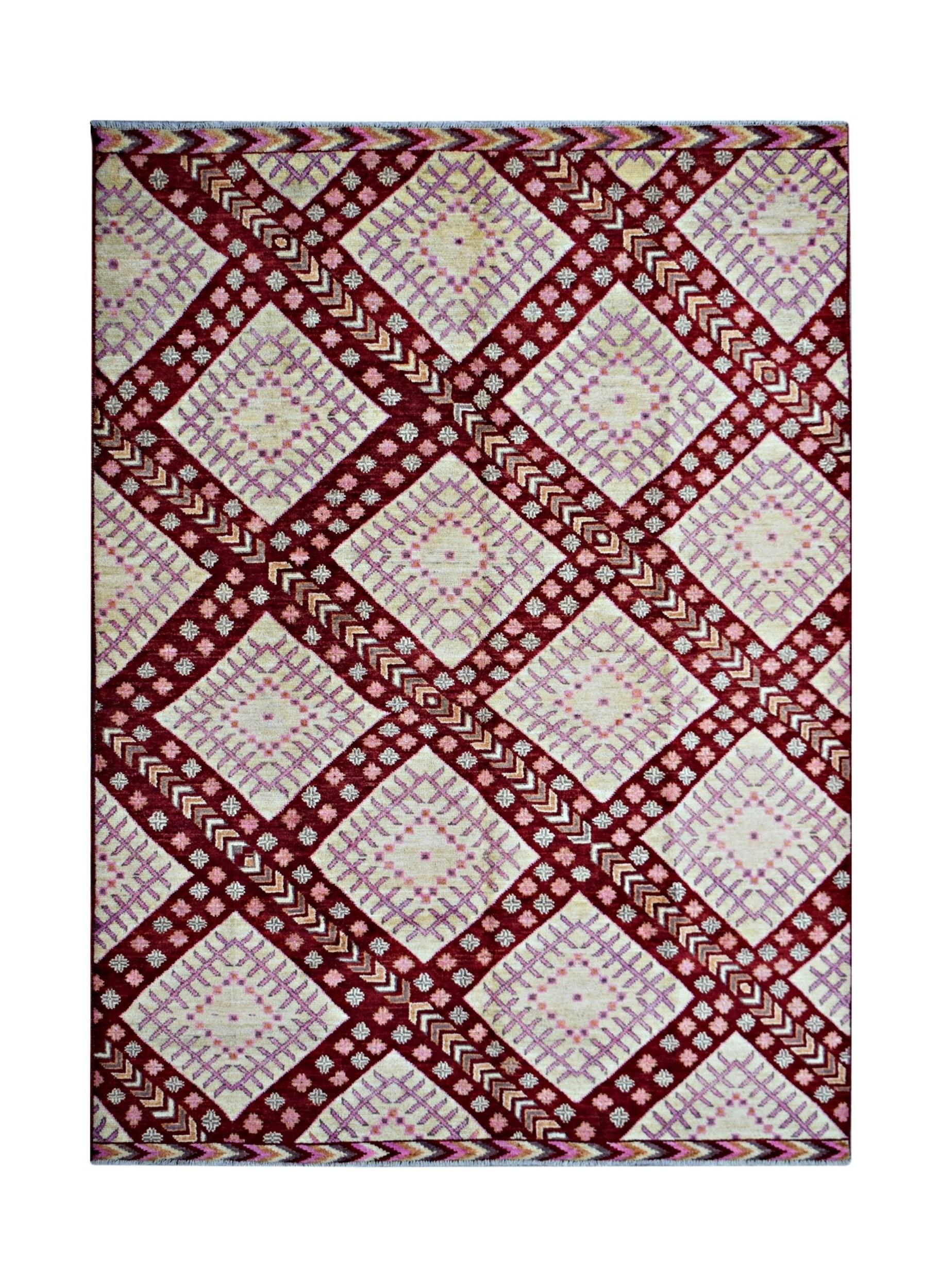 Handmade Transitional Tribal Afghan Rug | 283 x 204 cm | 9'3" x 6'7" - Najaf Rugs & Textile