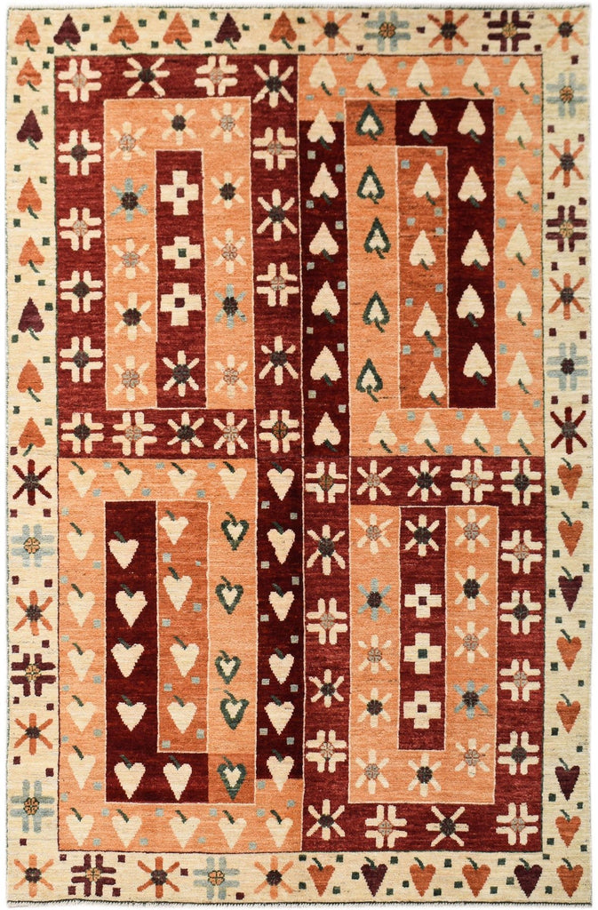 Handmade Transitional Tribal Afghan Rug | 301 x 198 cm | 9'10" x 6'6" - Najaf Rugs & Textile