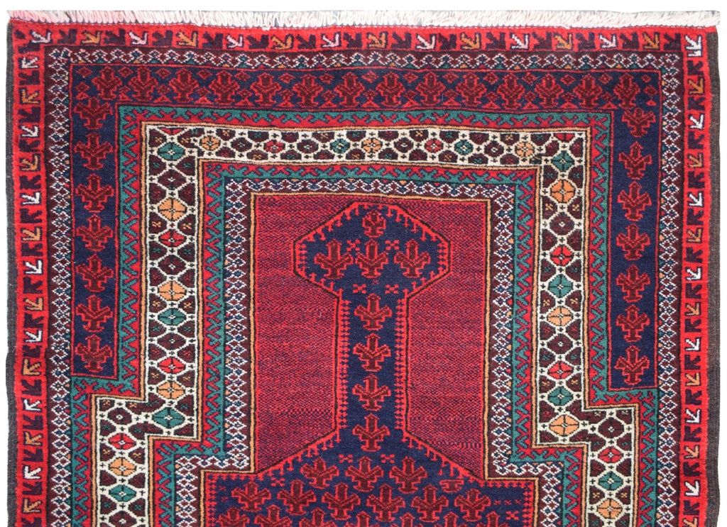 Handmade Tribal Afghan Balouch Prayer Rug | 135 x 90 cm | 4'5" x 2'11" - Najaf Rugs & Textile