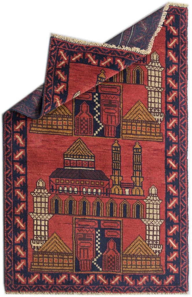 Handmade Tribal Afghan Balouch Prayer Rug | 136 x 88 cm - Najaf Rugs & Textile